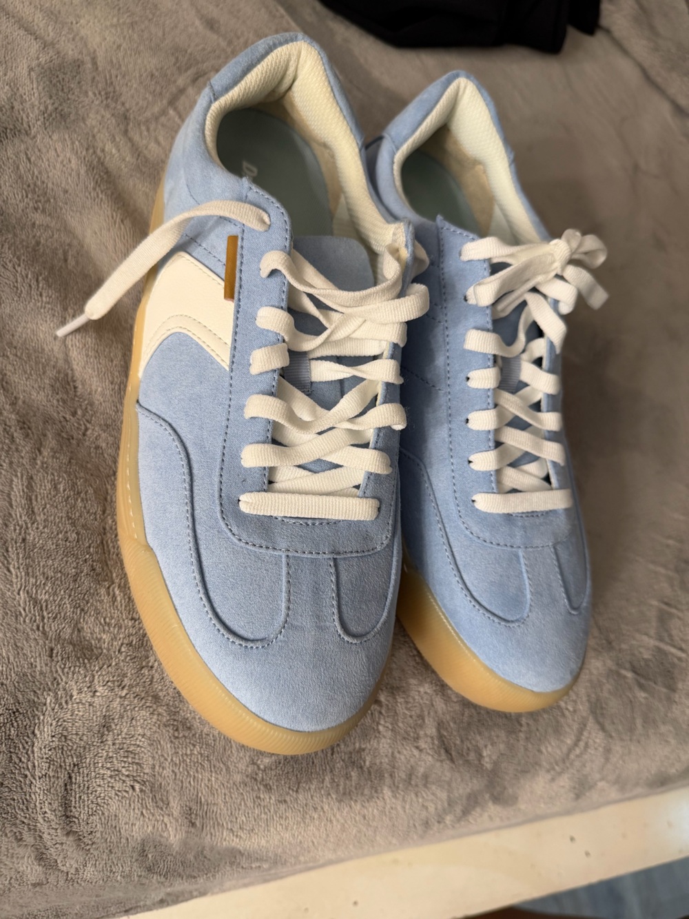 Dr. Scholl's Light Blue Suede Sneakers with White Accents